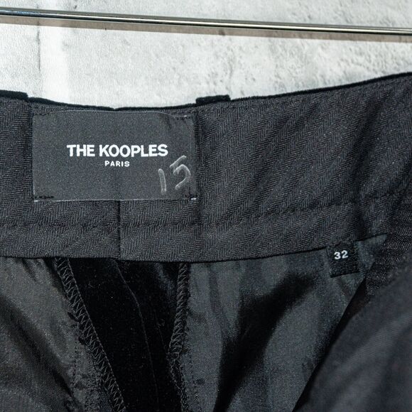 The KOOPLES Women's Black Velvet ankle Trouser Pants Size 32 - Picture 6 of 11
